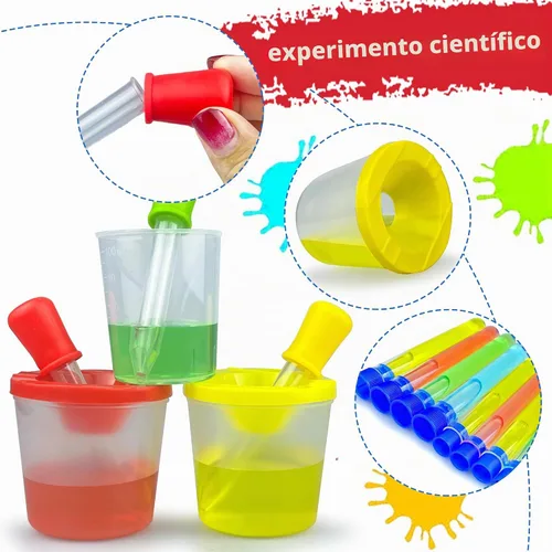 Vista 7 de Kit de aprendizaje temprano de experimentos de ciencia de laboratorio educativo de 24 piezas para niños y niñas con muchas herramientas, goteros