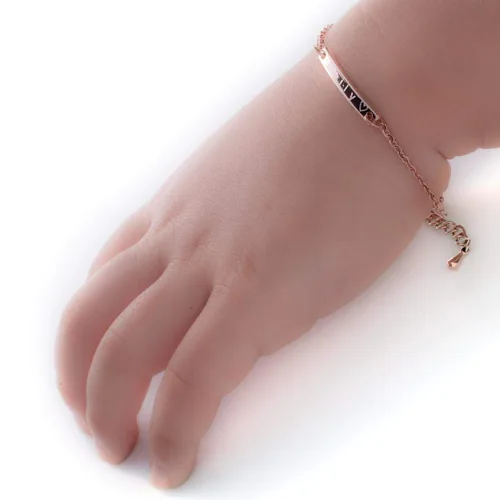 Vista 2 de Personalized Baby Name Bracelet Jewelry Gift Custom Baby Bracelets for Infant Girls & Boys, Ideal Christmas Gift for Kids, Elegant Baby Bracelets