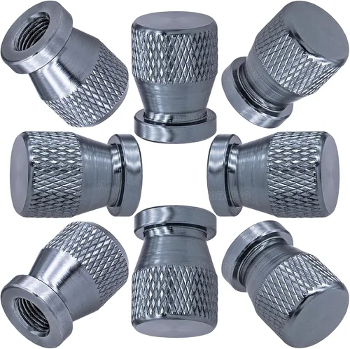 Vista 40 de 4 piezas de tapas de vástago de válvula de neumático de automóvil, tapas de válvula de aire de neumático a prueba de fugas de aleación de aluminio
