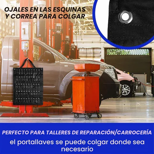 Vista 6 de EZ line Estuche para llaves enrollable, organizador de llaves enrollable, funda enrollable para llaves, vinilo flexible y duradero, 50 llaves