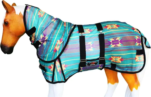 Vista 13 de CHALLENGER 36" Miniatura Destete Burro Pony Caballo Potro Verano Flysheet Marrón Floral 51831
