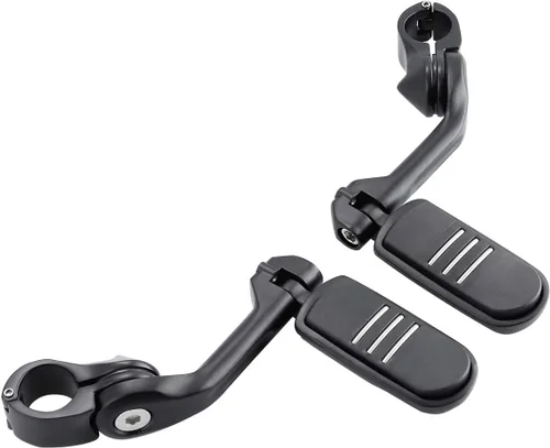 Vista 24 de XFMT - Estribos de color negro mate para motocicleta, 1.25 pulgadas, incluye kit de montaje