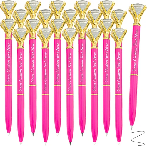 Vista 30 de Bolígrafo de diamante personalizado, bolígrafos de cristal personalizados en negro con nombre y texto, gemas personalizadas, 1 unidad, regalo