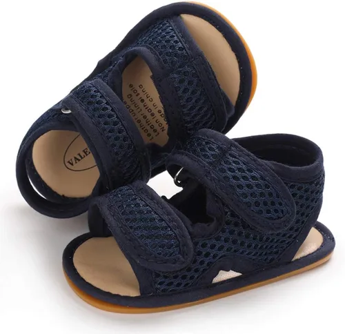 Vista 4 de RVROVIC Sandalias de primera calidad para bebés, niños y niñas, suela de goma antideslizante suave, zapatos de verano al aire libre para niños