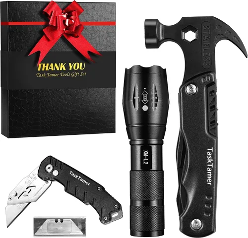 Vista 10 de Regalos para su marido, el juego de regalo multiherramientas "LOVE YOU" incluye martillo multiherramienta, cuchillo utilitario, linterna LED, caja