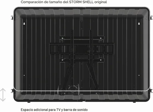 Vista 8 de Storm Shell XL: carcasa resistente a la intemperie de 55" para TV y barra de sonido al aire libre
