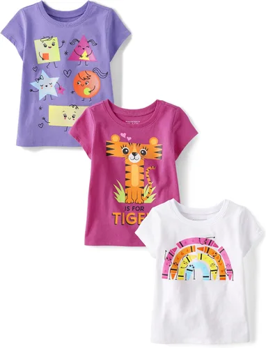 Vista 2 de The Children's Place Camiseta Baby Daddys Girl Abc Animal/Formas/123 Cebra