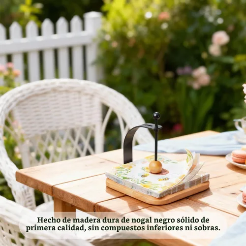 Vista 7 de Portaservilletas de Haya Norteamericana para Mesa - Portaservilletas de Cóctel de Madera Estilo Nórdico que se Ajusta a Servilletas de 5-7