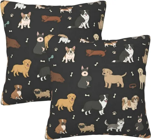 Vista 26 de Fiokroo Juego de 2 fundas de almohada de leopardo negro, fundas de almohada cuadradas para sofá, dormitorio, sala de estar, automóvil, 20 x 20