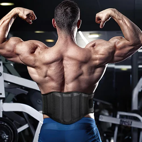 Vista 2 de Cinturón de levantamiento de pesas para hombres y mujeres, cinturón de gimnasio de apoyo lumbar y espalda de 8 pulgadas para culturismo, fitness