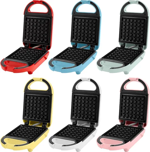 Vista 7 de Tasty Mini - Gofrera antiadherente, perfecta para gofres individuales, hash browns, brownies y más, resultados rápidos, fácil de limpiar, 600W, Agua
