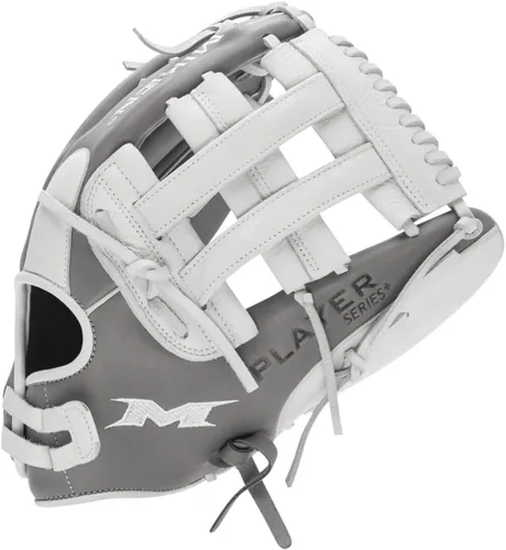 Vista 3 de Miken Player Series+ Infield Outfield Utility Slow Pitch Softball Glove 13” - 15” Size Grey White H-Web Right Hand Thrower Left Hand