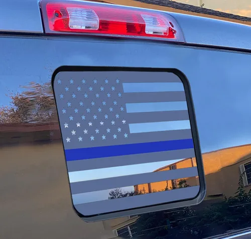 Vista 7 de Xinghe para Ford F150 F250 F350 2015-2025 2026, Calcomanías de bandera americana para ventana trasera, Calcomanía de bandera USA mate para ventana
