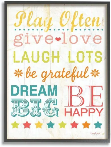 Vista 14 de The Kids Room by Stupell Playroom Rules Use Kind Words Placa de pared rectangular