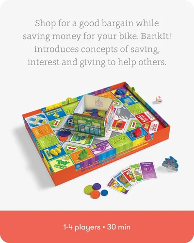 Vista 3 de SimplyFun BankIt! - Juego de dinero para niños - Aprende a ahorrar, gastar, donar, ganar intereses bancarios y más - Juego para niños de 8 años