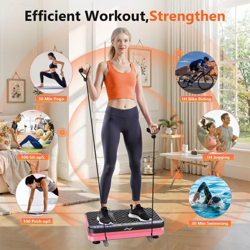 Vista 2 de AXV Vibration Plate Exercise Machine Fitness Platform Body Vibrating Board ARK.ROSA