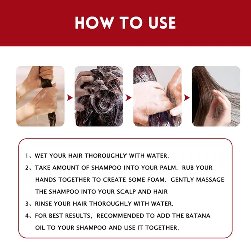 Vista 5 de Champú de aceite Batana para adelgazar el cabello, tratamiento de cuidado del cuero cabelludo con vitamina C para restaurar el cabello dañado