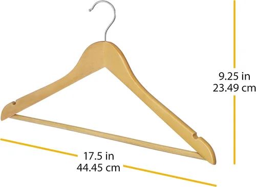 Vista 2 de Whitmor Juego de 16 perchas de madera natural GRADE A