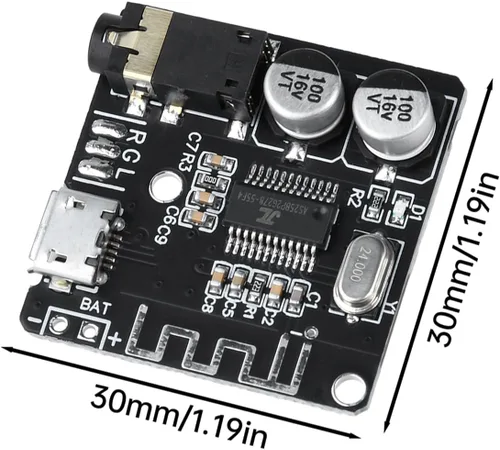 Vista 4 de Aideepen 5 piezas BT 5.0 módulo receptor de audio estéreo, placa decodificadora MP3 de 3.7-5V y amplificador para altavoz de coche
