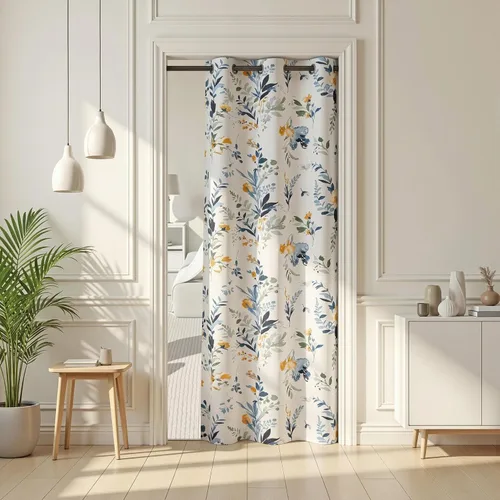 Vista 49 de MYSKY HOME Cortinas florales para puerta francesa de 40 pulgadas de largo, juego de 2 cortinas opacas de privacidad con bolsillo para barra A-verde