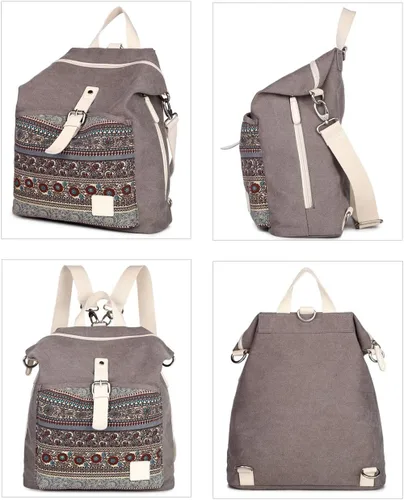 Vista 5 de Mochila casual y moderna para mujeres, ligera, con correas para los hombros, ideal como bolsa de viaje o mochila para el uso diario