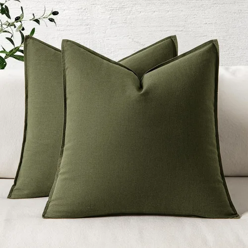 Vista 22 de MIULEE - Paquete de 2 fundas de cojín decorativas de lino, estilo bohemio y moderno, suaves, acento euro, para cama, neutral, fundas de cojín