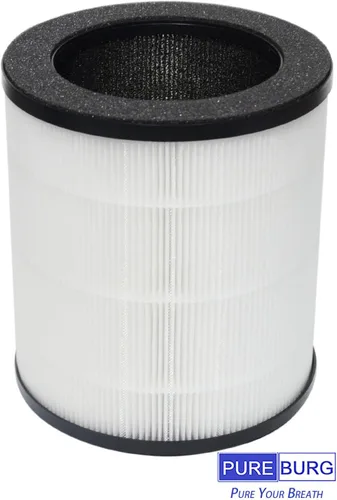 Vista 3 de PUREBURG Filtros de repuesto compatibles con purificador de aire Mooka M02, paquete de 2 unidades H13 HEPA de filtración de 3 etapas de carbón