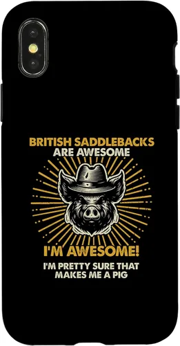 Vista 4 de iPhone 15 Pig Dad Mom Awesome - Farmer Breeder British Saddlebacks Case