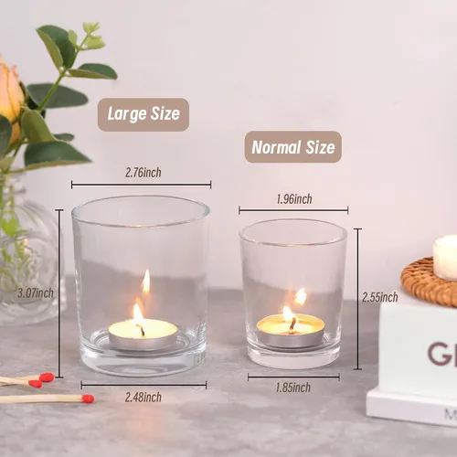 Vista 2 de DARJEN Juego de 6 Portavelas Votivas Transparentes Más Grandes - Portavelas de Vidrio para Velas de Té, Portavelas Transparentes para Bodas, Fiestas