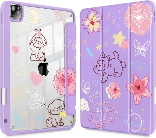 Vista 22 de May Chen Funda para iPad Pro de 11 pulgadas M2 de 4ª generación 2022, iPad Pro 11 de 3ª/2ª/1ª generación, Funda con cubierta trasera transparente a
