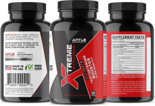 Vista 5 de Potenciador de testosterona para hombres con óxido nítrico preentrenamiento L-arginina L-citrulina AAKG ácido D-aspártico Tongkat Ali Energía