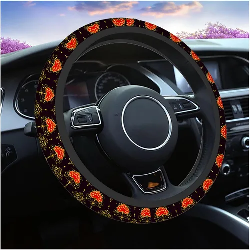 Vista 13 de Swono Fundas de volante de neopreno antideslizantes con diseño de fantasmas lindos y divertidos fantasmas bailarines de Halloween, agarre cómodo