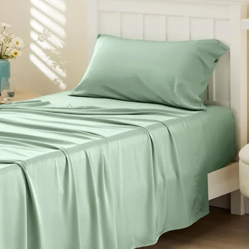 Vista 39 de Bedsure PureWoven 100% rayón derivado de bambú, sábanas de cama individual, 3 piezas