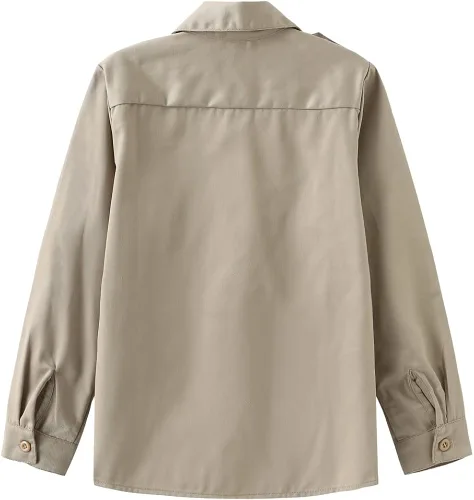 Vista 2 de GRANDWISH Camisa de manga larga para niños, disfraz de Cazafantasmas para niños, camisa de trabajo del guardián del zoológico, color caqui