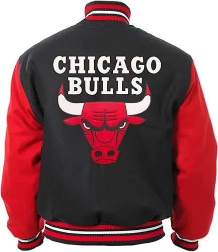 Vista 3 de La-Mejor Chaqueta de bombardero vintage Chicago para hombre, ultra Game Letterman Varsity de lana negra, piel sintética y piel Bull Jacket