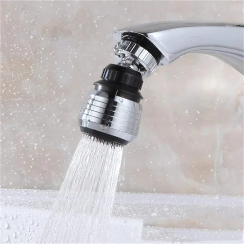 Vista 2 de Paquete de 2 rociadores de filtro aireador de grifo, fregadero giratorio de 360 grados para ahorro de agua para cocina y baño (corto)