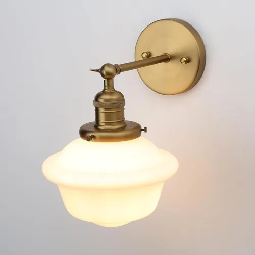 Vista 5 de Pathson Modern Wall Sconce, Milk White Bathroom Vanity Light Fixture, Wall Lighting for Bedroom Living Room Hallway Home Decor