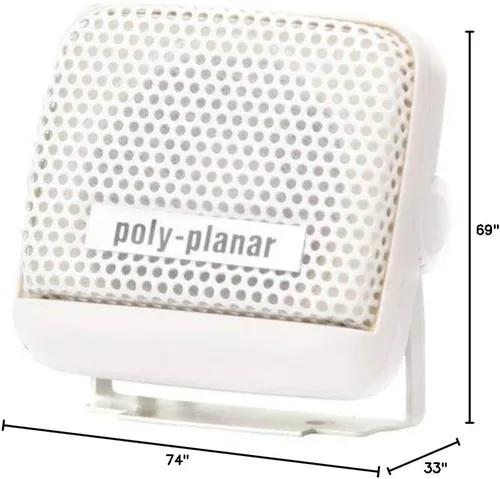 Vista 2 de PolyPlanar - Altavoz de extensión VHF, montaje en superficie de 8 W, (individual) color blanco