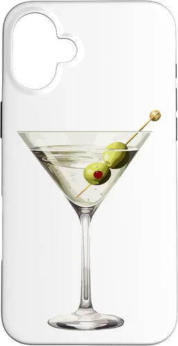 Vista 23 de Martini Glass Green Olive Bartender Vodka Gin Cocktail Drink Case para iPhone 17