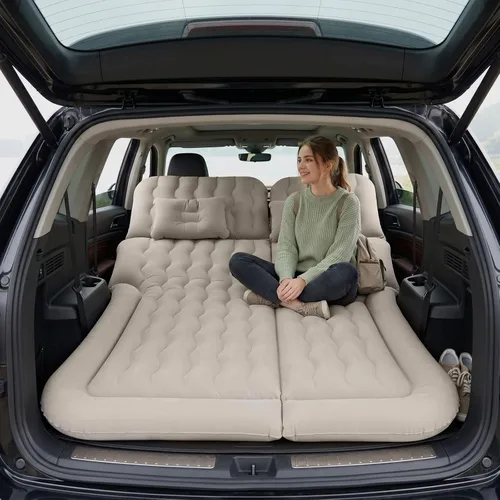 Vista 6 de Colchón inflable SUV colchón colchón colchón con almohadas para acampar Gris
