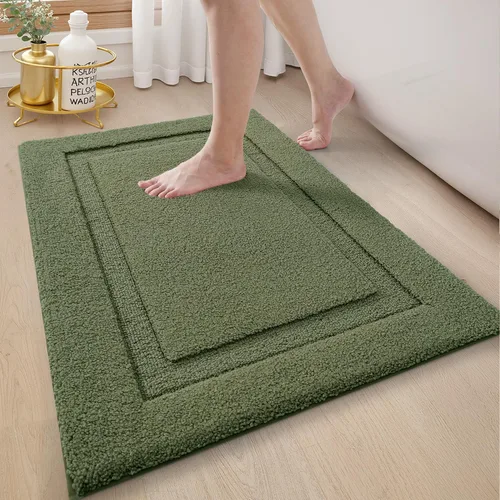Vista 10 de LUMI Alfombras de baño ultrasuaves antideslizantes con parte trasera de goma, absorbente y lavable, de secado rápido, alfombra de felpa de Beige