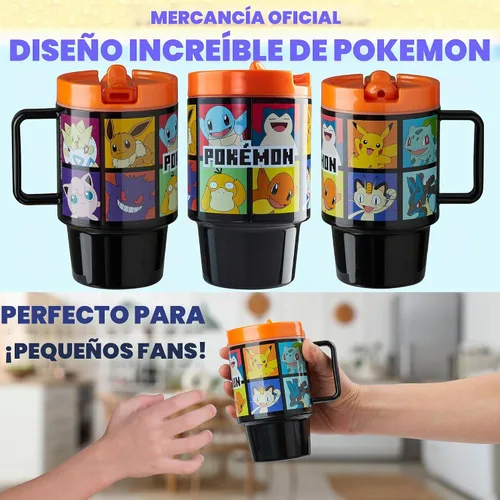 Vista 5 de Get Trend Pokemon Kids Water Bottle with Straw 16.9 oz BPA Free Plastic Cup with Lid Reusable Tumbler Pikachu Anime Gifts for Kids (Black Pokemon)