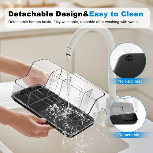 Vista 5 de Caja de almacenamiento de cosméticos negra para tocador y mostrador de baño, lápiz labial y cepillo, organizador de belleza, tocador, organizador