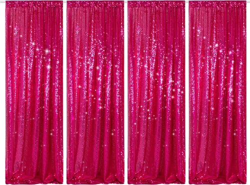 Vista 40 de PartyDelight Cortinas de fondo de lentejuelas color azul bebé, 2 paneles de 2 x 8 pies, alta densidad de 0.118 in, fondo de lentejuelas brillantes