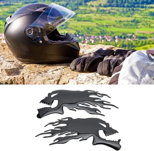 Vista 5 de Adhesivo para tanque de combustible, 2 unidades, plástico flexible, elegante, impermeable, para tanque de gasolina, 3D, universal, decoración
