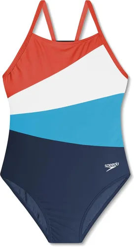 Vista 8 de Speedo Traje de baño de una pieza para niña con tiras finas Azul (Blue Print)