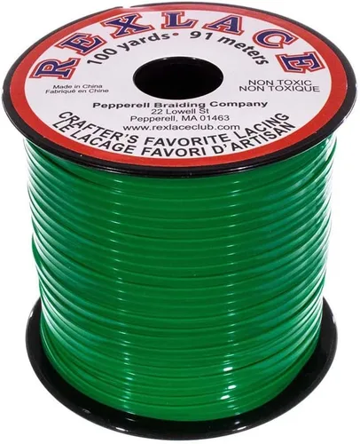 Vista 3 de Craft County Rexlace Plastic Craft Lace - Encaje para manualidades, 3/32 pulgadas (verde manzana)