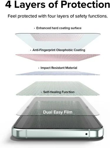 Vista 9 de Ringke Película doble fácil [protección de 4 capas] compatible con Samsung Galaxy Z Flip 5, revestimiento de reparación autocurable, cobertura