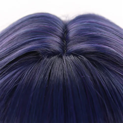 Vista 6 de XiongXiongLe Scaramouche - Peluca azul para cosplay, peluca larga y recta, peluca de repuesto de cabello sintético para niños, para fiestas