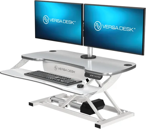 Vista 9 de VERSADESK PowerPro Elite - Convertidor de escritorio eléctrico ajustable de 36 pulgadas con controlador programable y concentrador USB. Aplicación